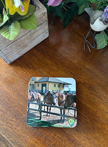 Horses at the Hitching Post Coasters – frenchmanbuttemuseum