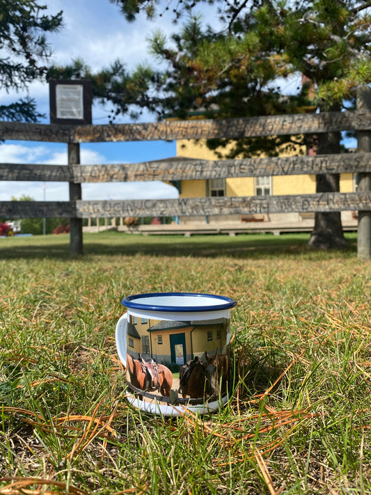 Horses at the Hitching Post Campfire Mug